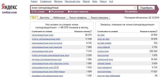 Среднечастотный запрос на семантическое ядро